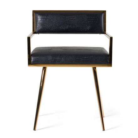 Rosario Modern Black & Rosegold Dining Chair - image 3