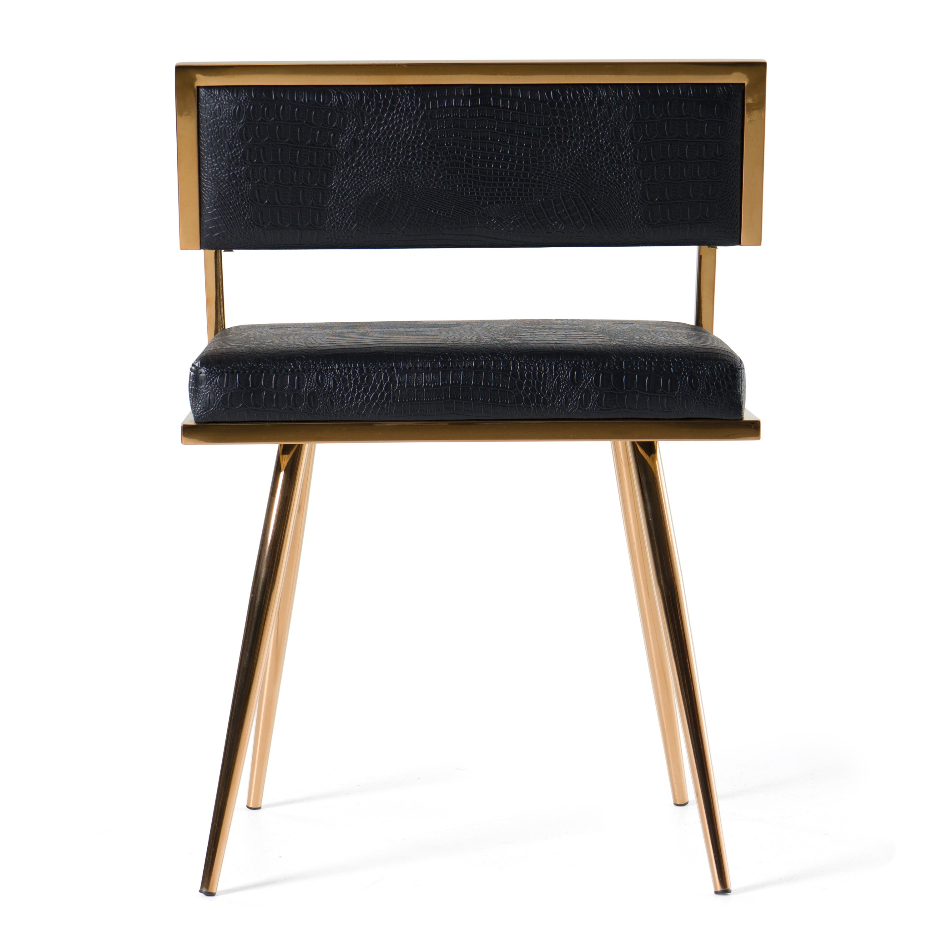 Rosario Modern Black & Rosegold Dining Chair - image 5