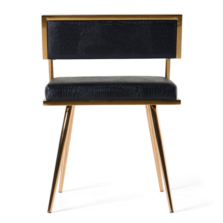 Rosario Modern Black & Rosegold Dining Chair - image 5