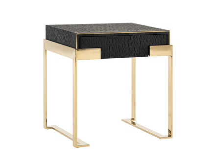 Rothsay - Modern Wenge + Gold Nightstand - image 2