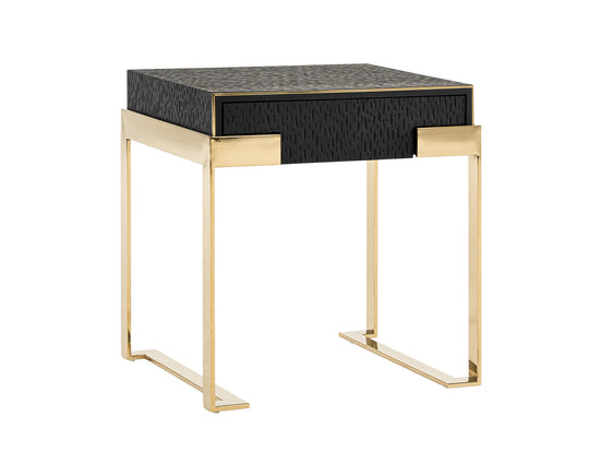 Rothsay - Modern Wenge + Gold Nightstand - image 2