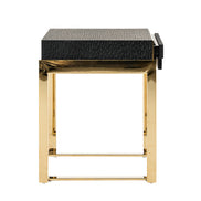 Rothsay - Modern Wenge + Gold Nightstand - image 3