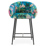 Roxann - Modern Counter Stool in Funky Velvet - image 2