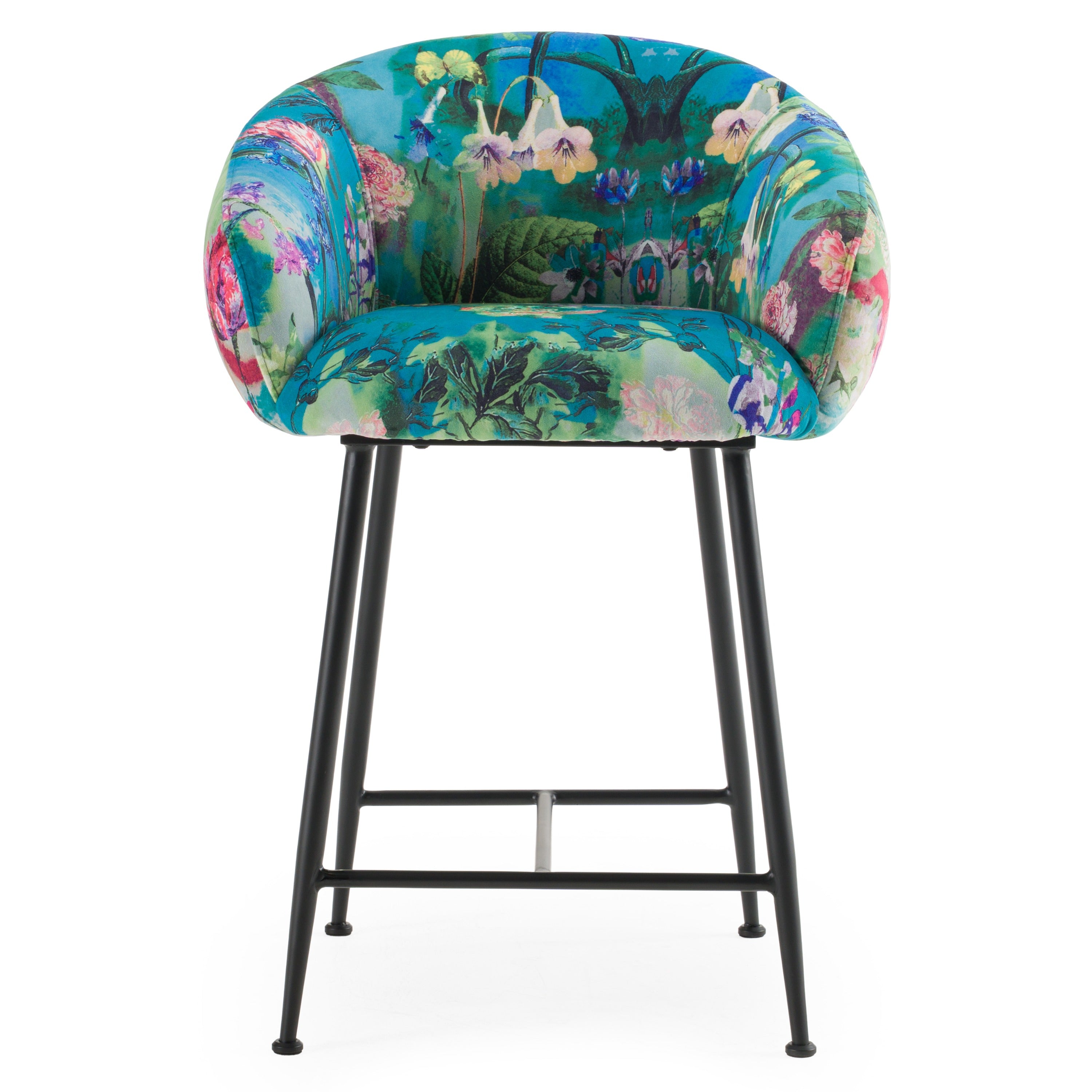 Roxann - Modern Counter Stool in Funky Velvet - image 2