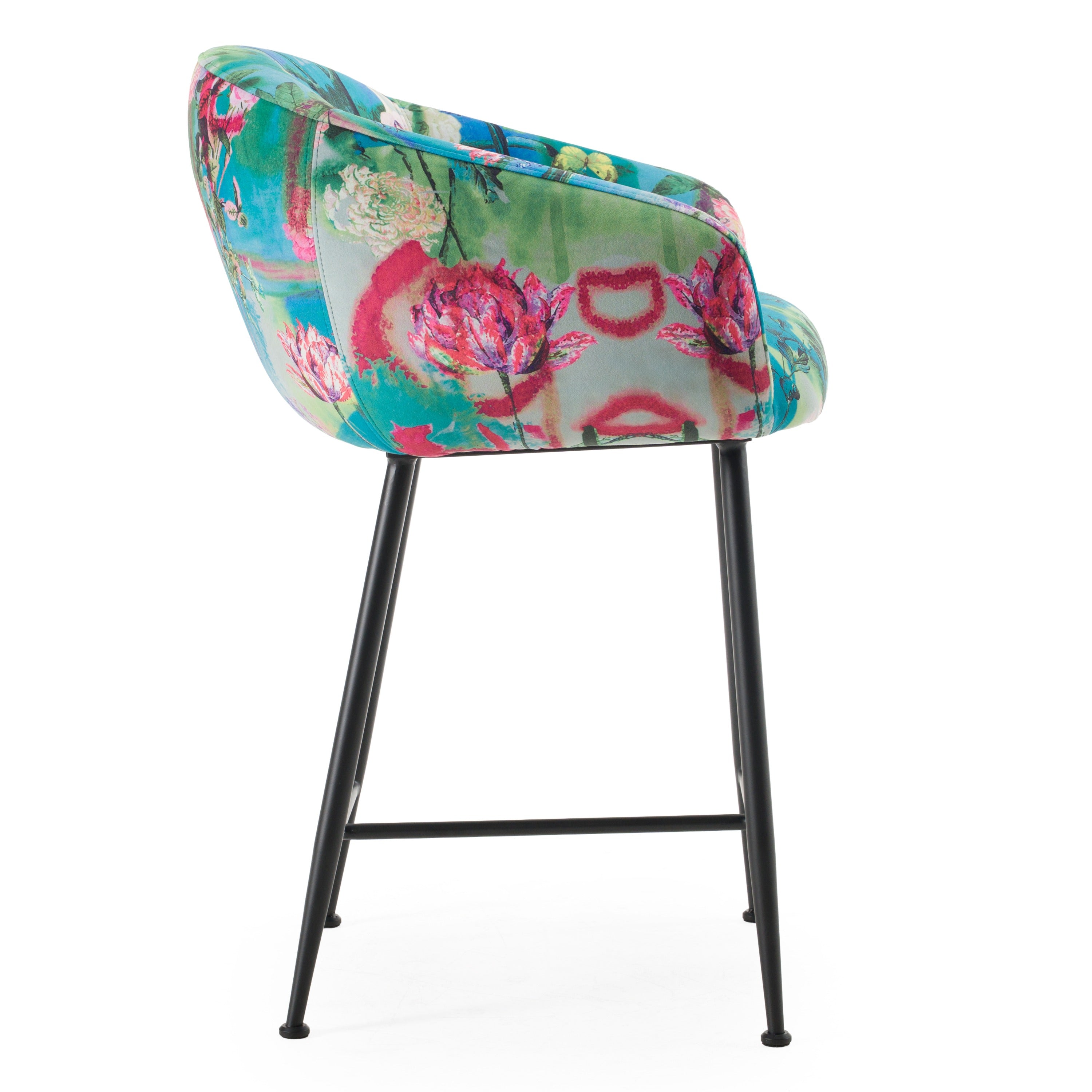 Roxann - Modern Counter Stool in Funky Velvet - image 3