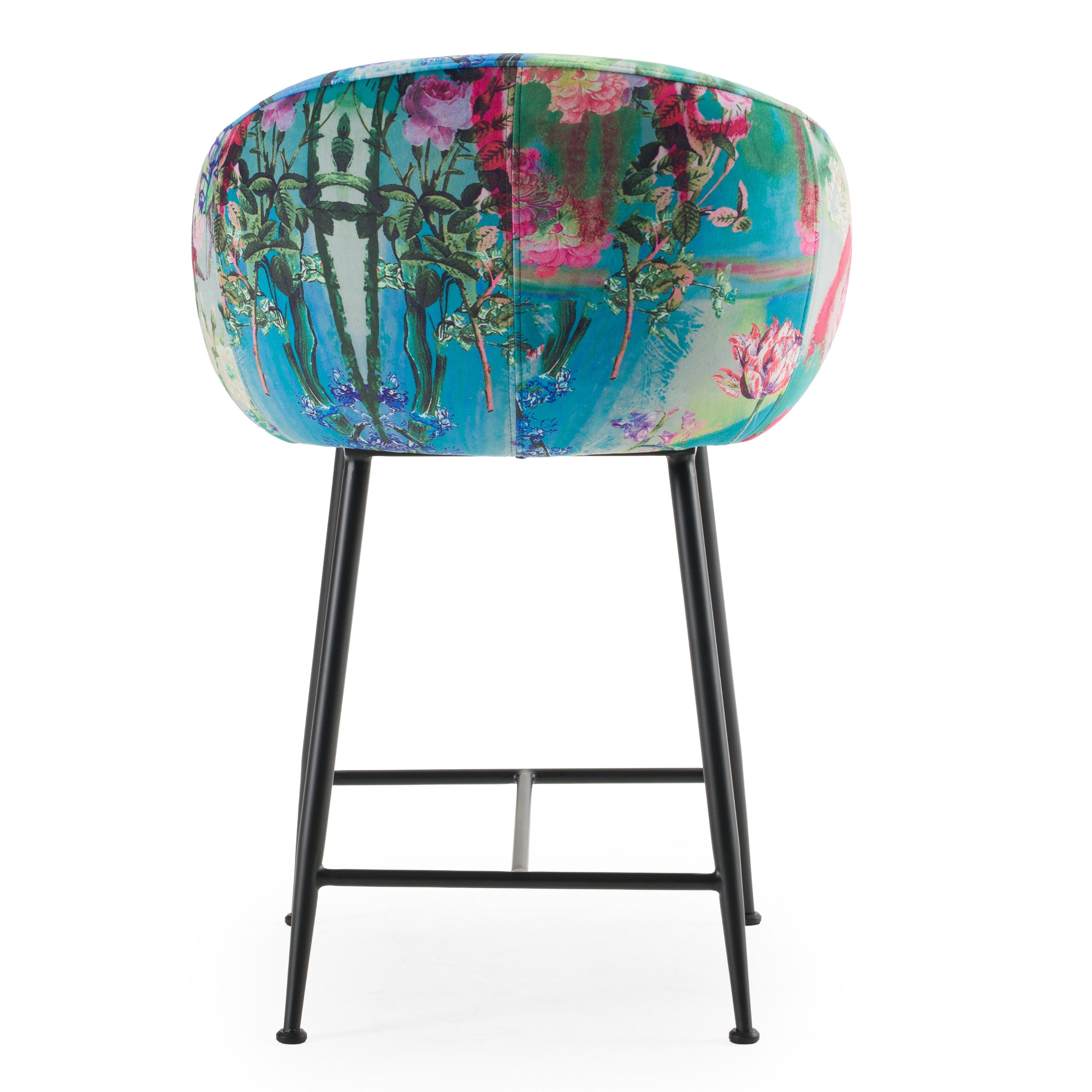Roxann - Modern Counter Stool in Funky Velvet - image 4