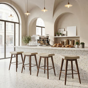 Divat Counter Stool (Set of 2) Beige & Walnut