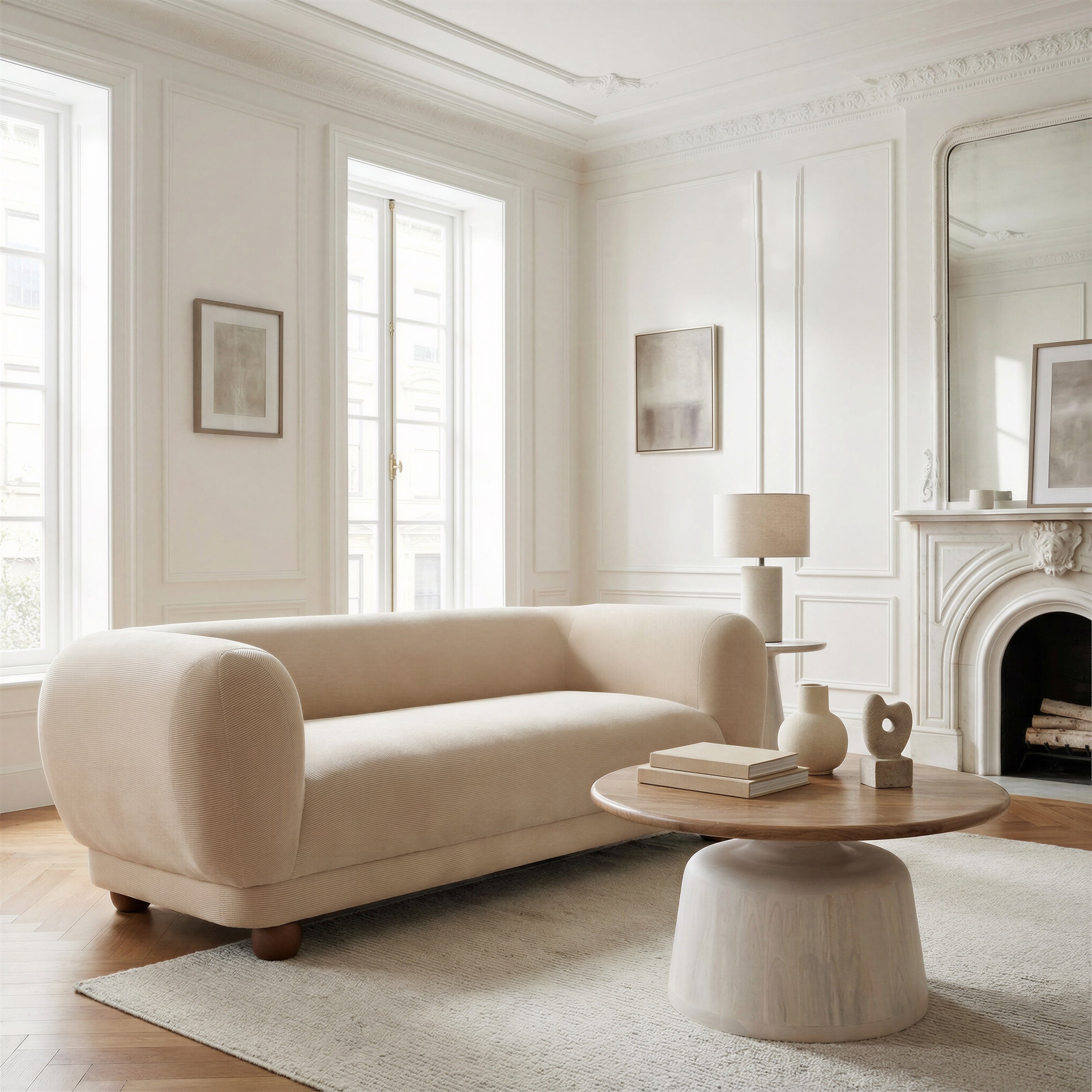 Goblet Coffee Table Brown & White