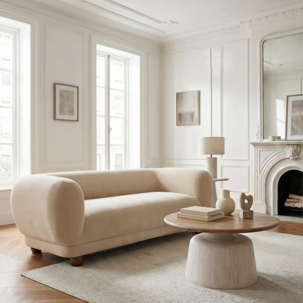 Goblet Coffee Table Brown & White