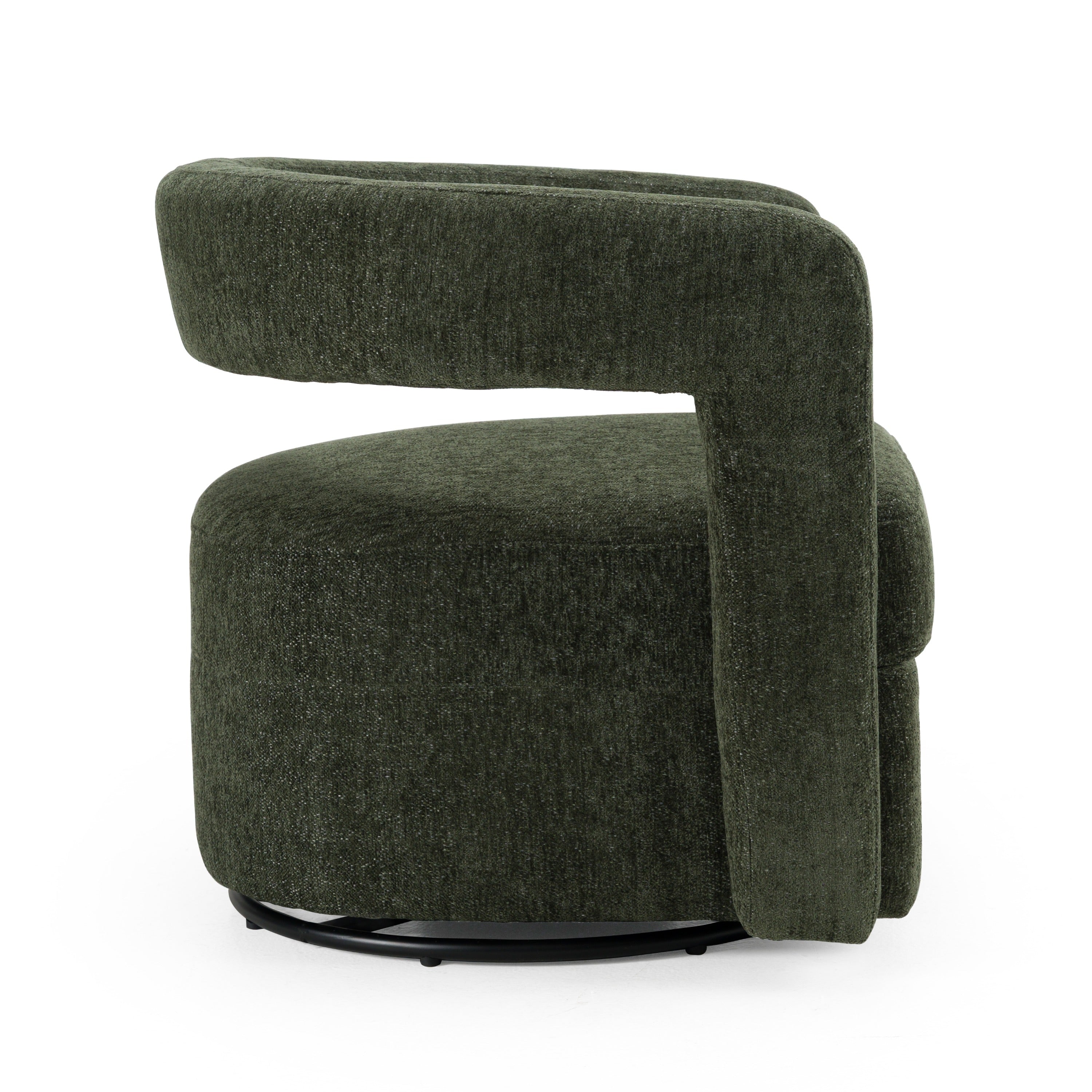 Ryan - Modern Olive Green Fabric Swivel Accent Chair - image 2