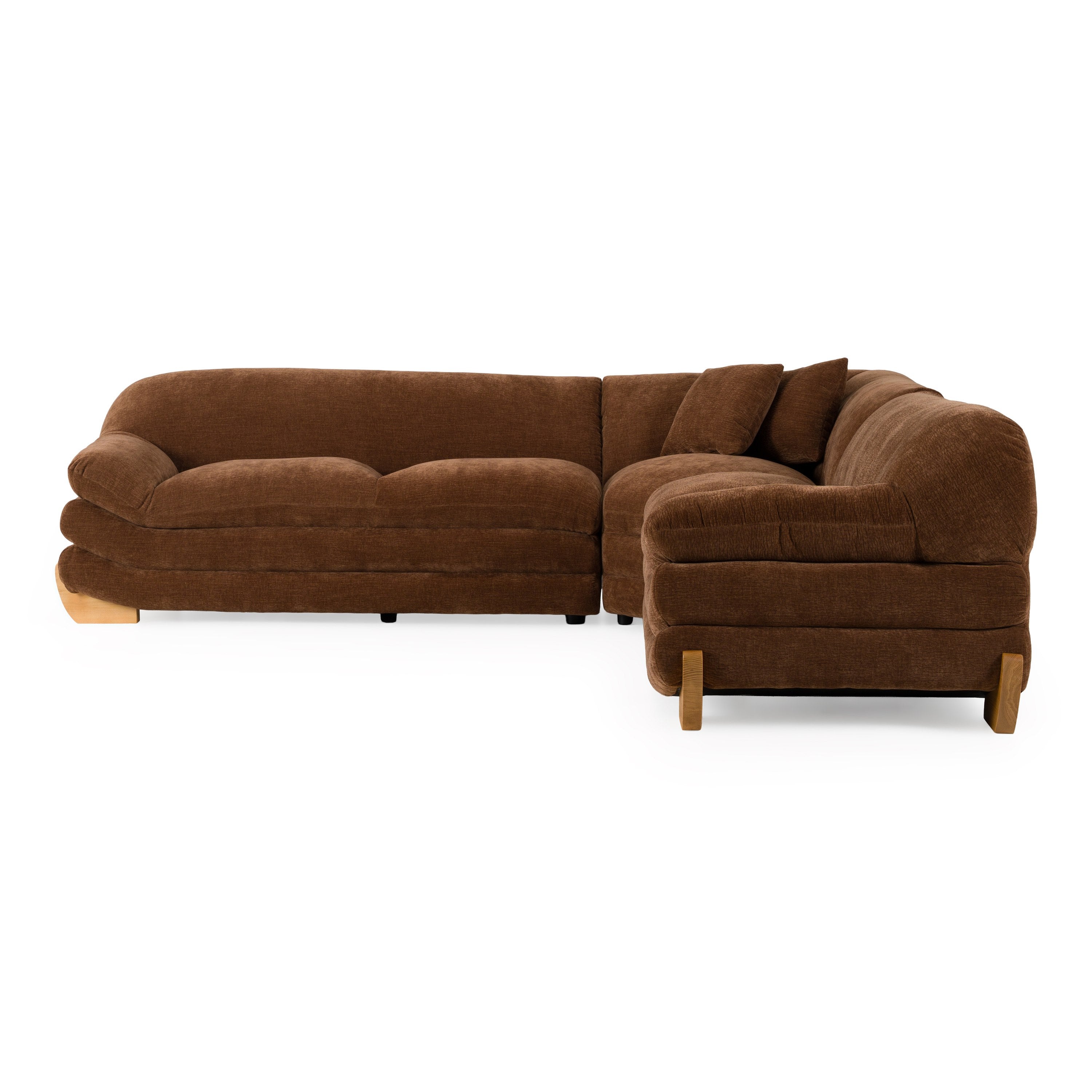 Crockett - Modern Brown Fabric Sectional Sofa - image 3