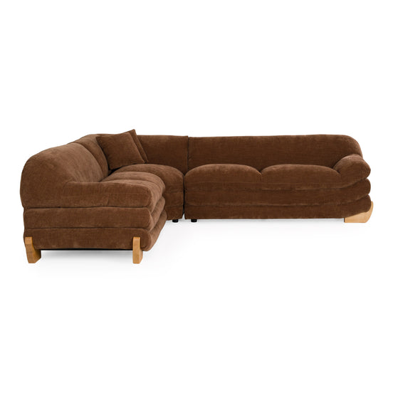 Crockett - Modern Brown Fabric Sectional Sofa - image 2