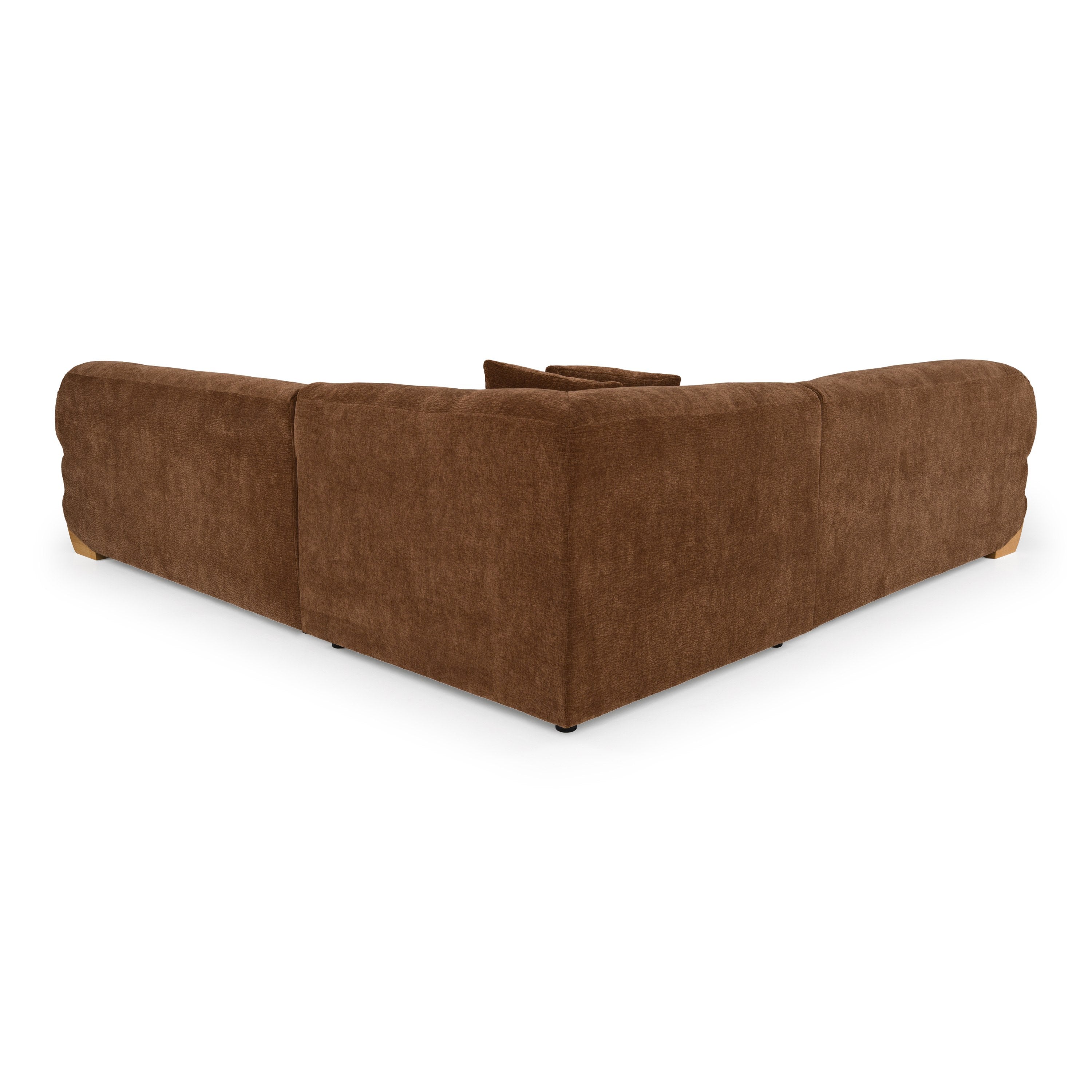 Crockett - Modern Brown Fabric Sectional Sofa - image 4