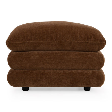 Crockett - Modern Brown Fabric Ottoman - image 2