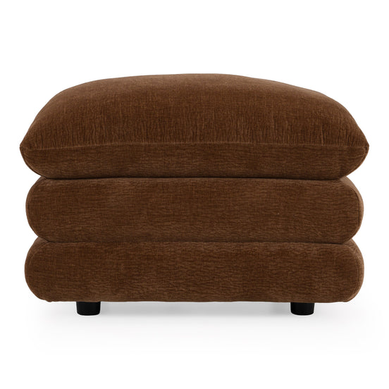 Crockett - Modern Brown Fabric Ottoman - image 2