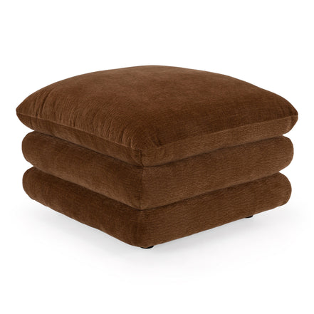 Crockett - Modern Brown Fabric Ottoman - image 3