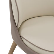 Pangea - Mid-Century Modern Cream & Taupe Vegan Leather + Grey Ash Dining Chair (Set of 2) - image 5