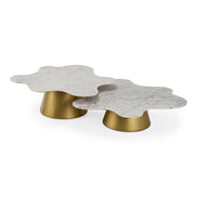 Gabbro - Glam White Marble + Gold Nesting Coffee Table Set - image 5