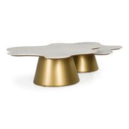 Gabbro - Glam White Marble + Gold Nesting Coffee Table Set - image 4