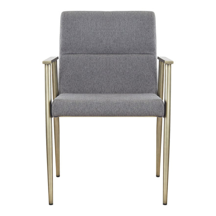 Sabri - Contemporary Grey & Antique Brass Arm Dining Chair - image 4