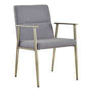 Sabri - Contemporary Grey & Antique Brass Arm Dining Chair - image 5