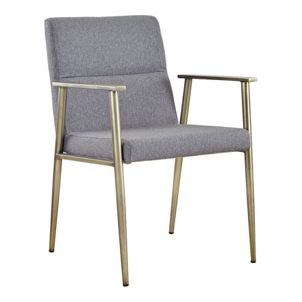 Sabri - Contemporary Grey & Antique Brass Arm Dining Chair - image 5