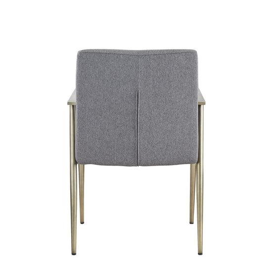 Sabri - Contemporary Grey & Antique Brass Arm Dining Chair
