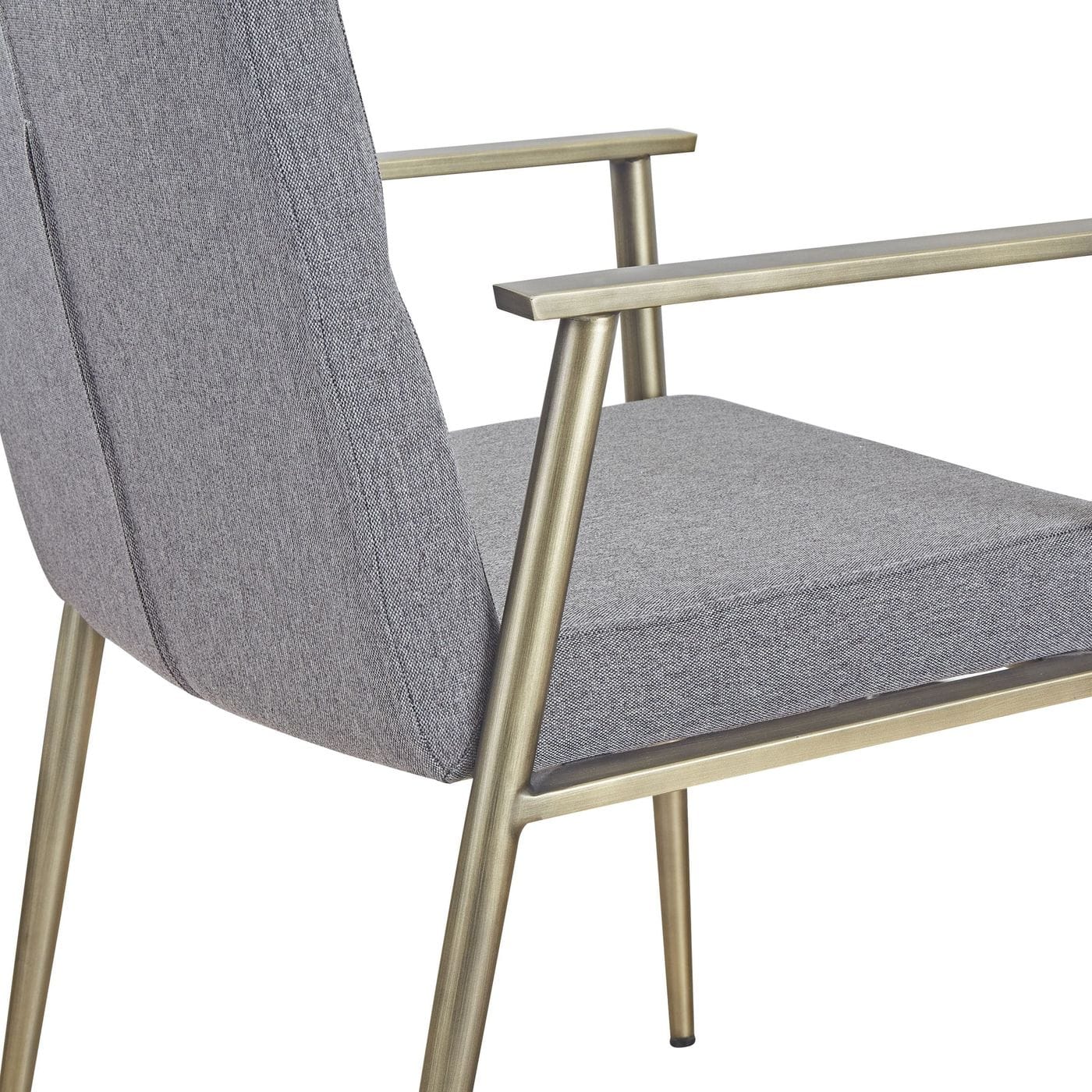 Sabri - Contemporary Grey & Antique Brass Arm Dining Chair - image 2