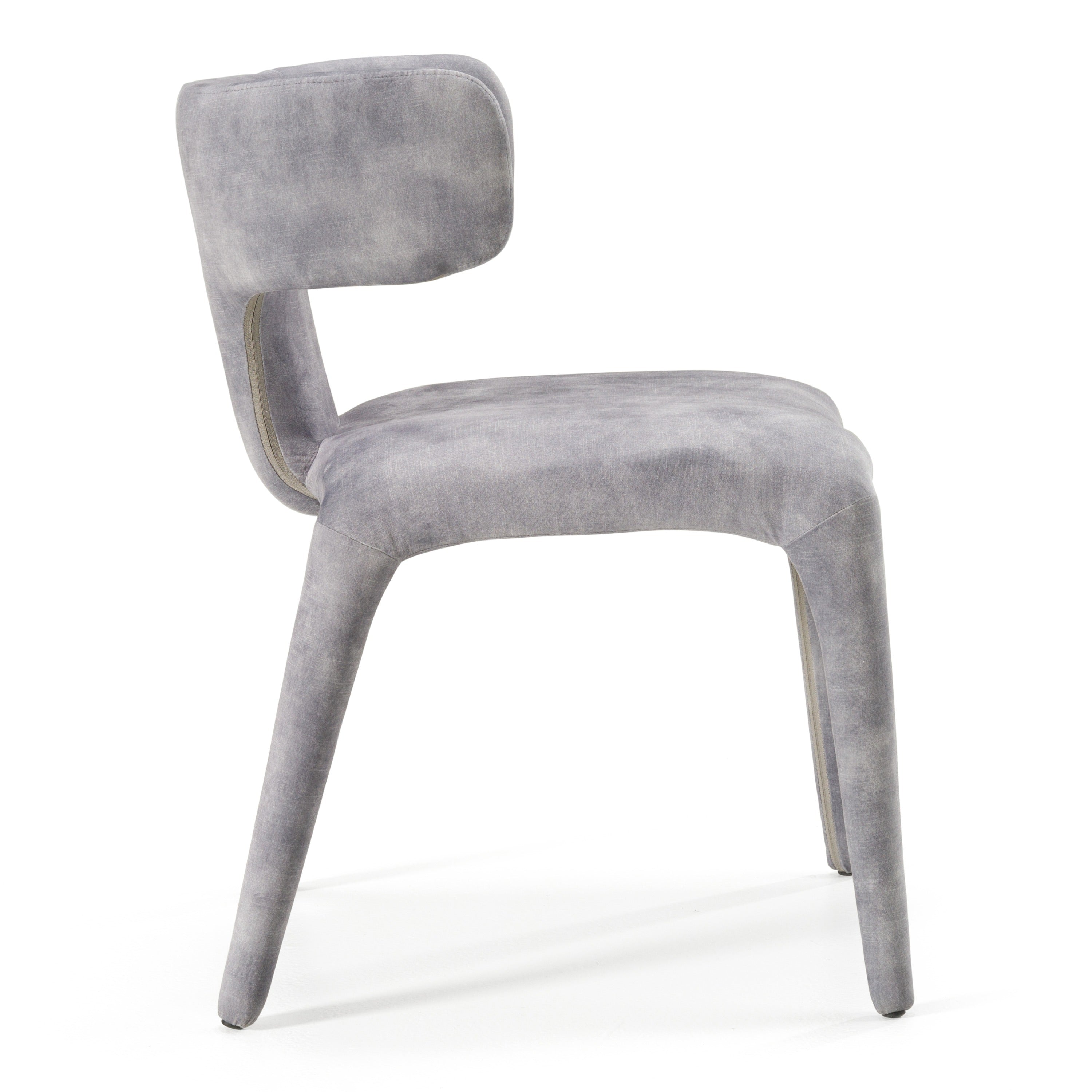 Saehee - Modern Grey-Blue Velvet Dining Chair - image 2
