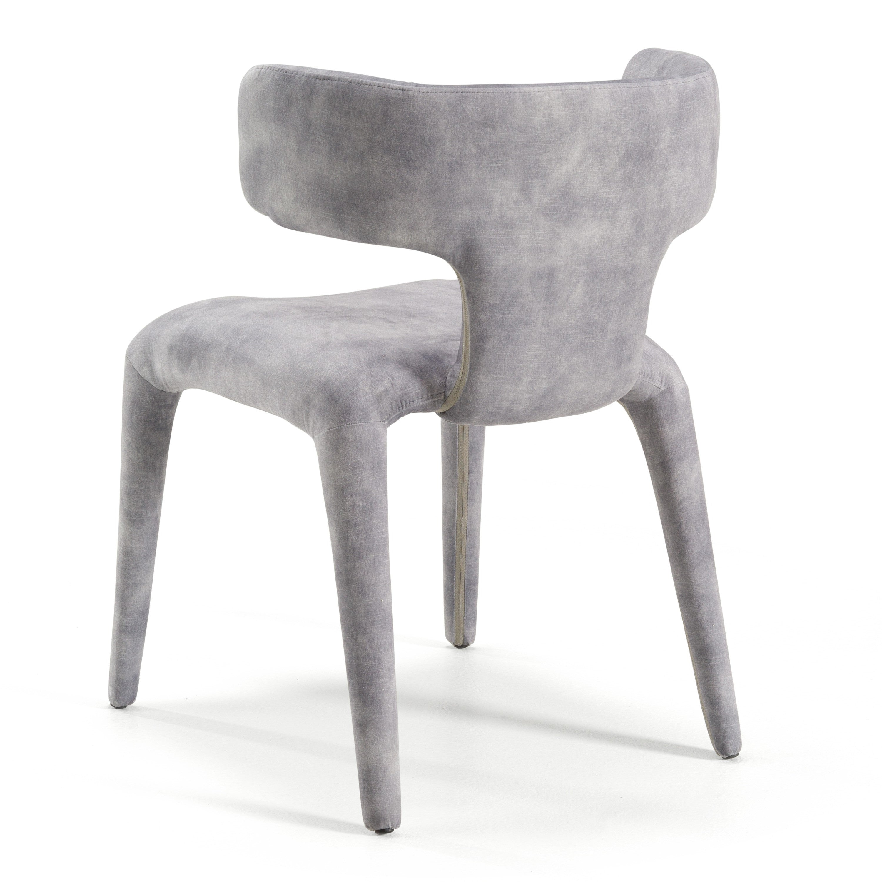 Saehee - Modern Grey-Blue Velvet Dining Chair - image 5