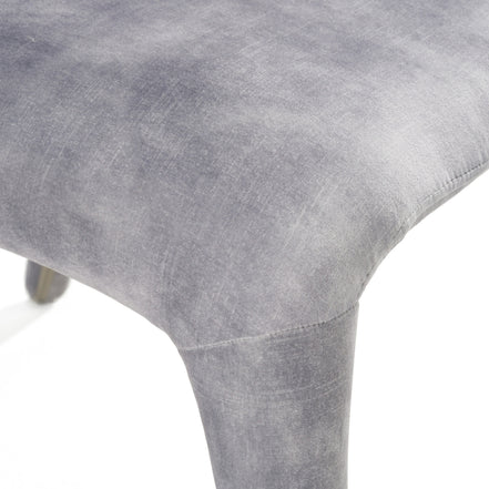Saehee - Modern Grey-Blue Velvet Dining Chair - image 4