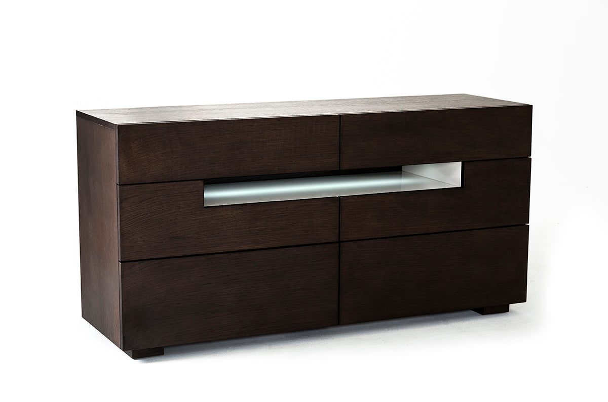 Ceres - Contemporary Brown Oak and Grey Dresser w/ LED Light - image 2