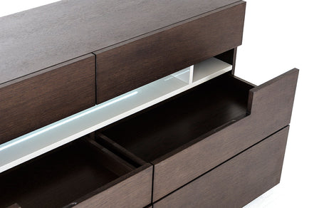 Ceres - Contemporary Brown Oak and Grey Dresser w/ LED Light - image 3