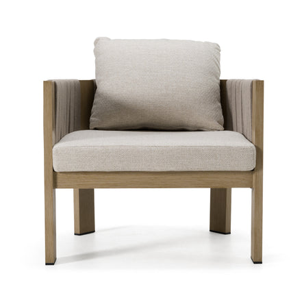 Salvora - Outdoor Beige Fabric & Grey Rope Chair - image 3