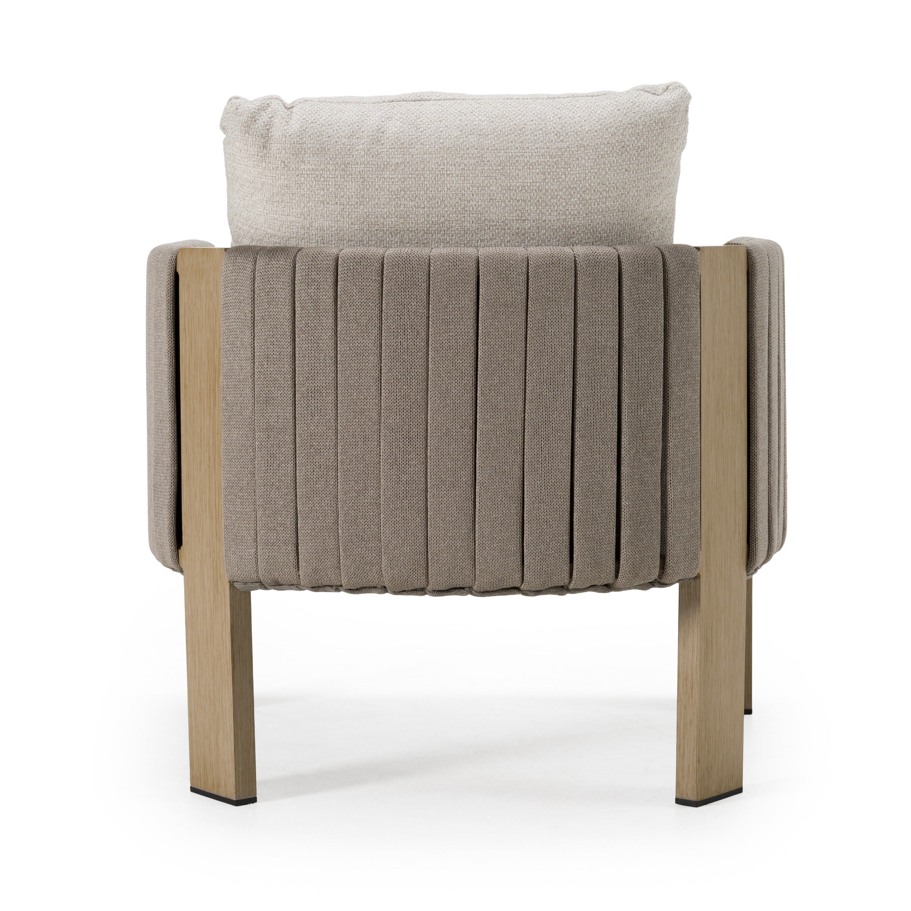 Salvora - Outdoor Beige Fabric & Grey Rope Chair - image 5