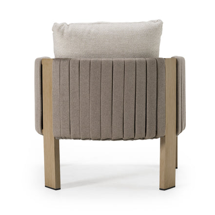 Salvora - Outdoor Beige Fabric & Grey Rope Chair - image 5