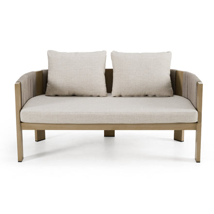 Salvora - Outdoor Beige Fabric & Grey Rope Loveseat - image 4
