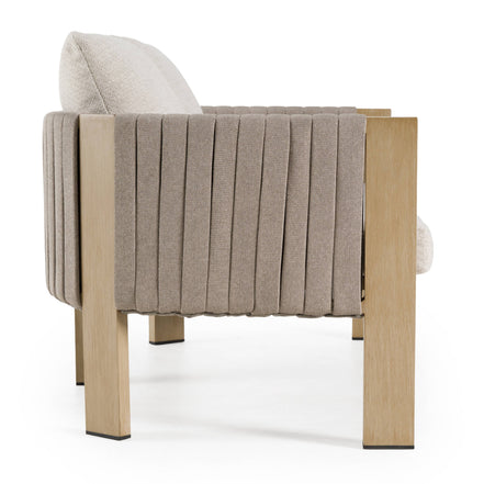 Salvora - Outdoor Beige Fabric & Grey Rope Loveseat - image 5