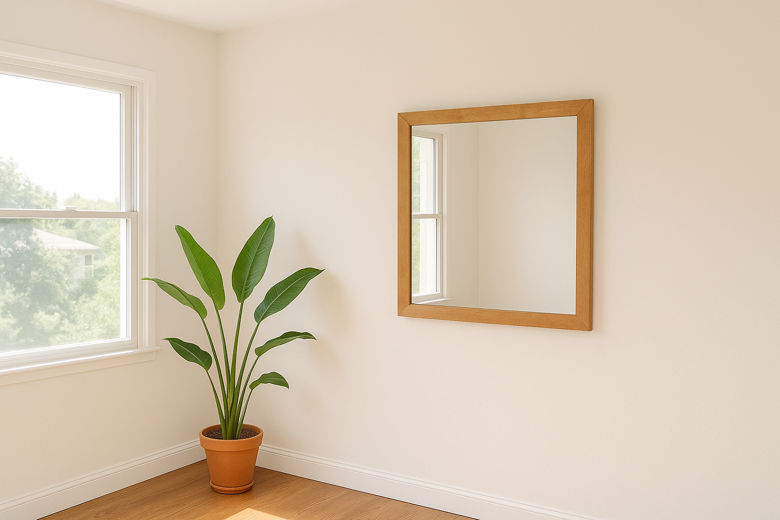 Santa Barbara - Modern Natural Rectangular Mirror - image 4
