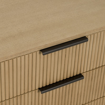 Santa Monica - Modern Natural Oak 3 Drawer Nightstand - image 5