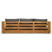 Santorini - Outdoor Grey Olefin Fabric + Natural Teak Sofa Set - image 5