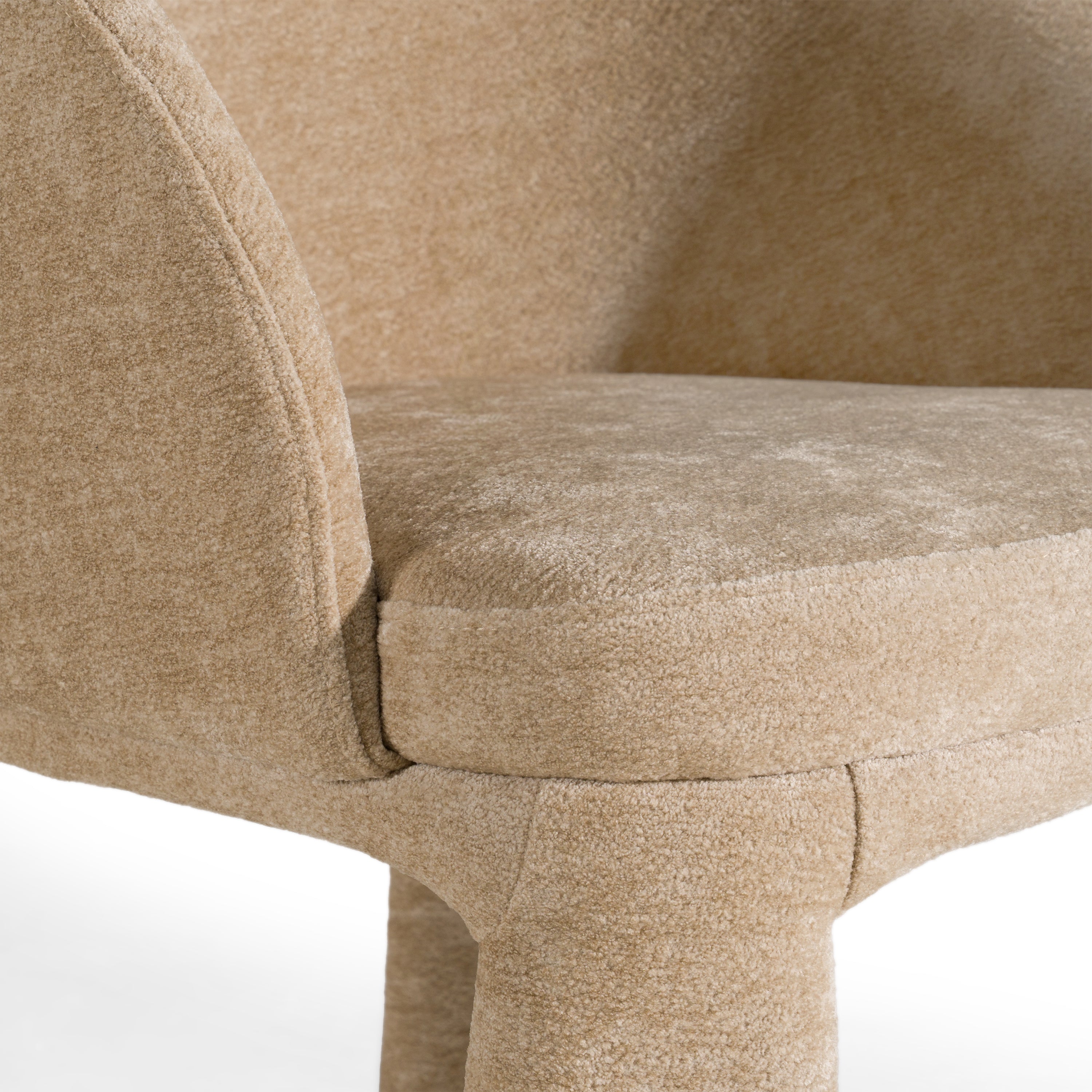 Sarkis - Modern Beige Velvet Dining Chair - image 4