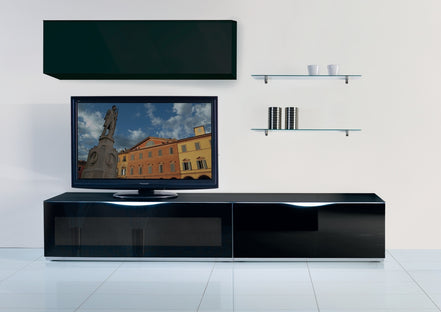 MO-USA3 Modena Modern Black TV Entertainment System Made In Italy - image 5