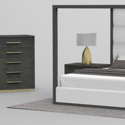Manhattan- Contemporary Grey and Gold Dresser