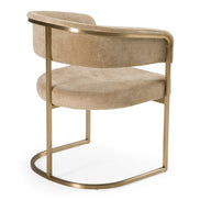 Sebastian - Modern Brown Fabric + Antique Brass Dining Chair - image 3