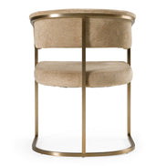 Sebastian - Modern Brown Fabric + Antique Brass Dining Chair - image 4