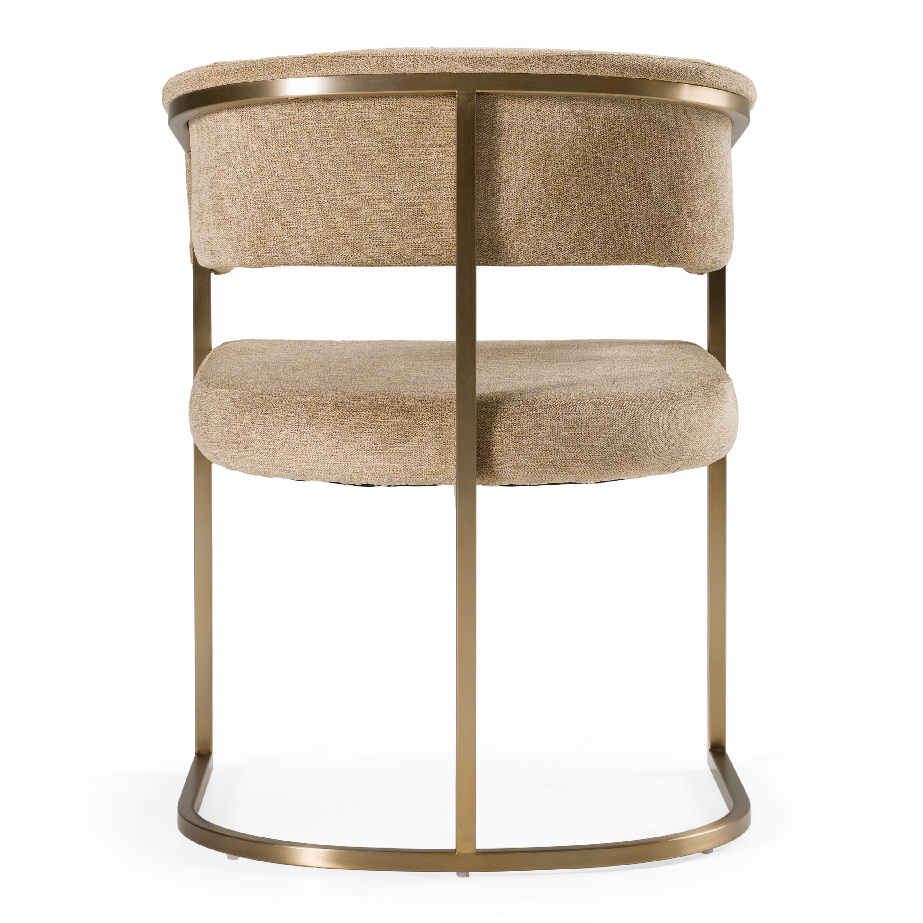 Sebastian - Modern Brown Fabric + Antique Brass Dining Chair - image 4