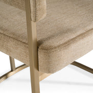 Sebastian - Modern Brown Fabric + Antique Brass Dining Chair - image 5