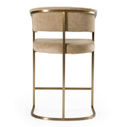 Sebastian - Modern Brown Fabric + Antique Brass Counter Chair - image 3