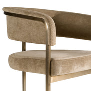 Sebastian - Modern Brown Fabric + Antique Brass Counter Chair - image 4